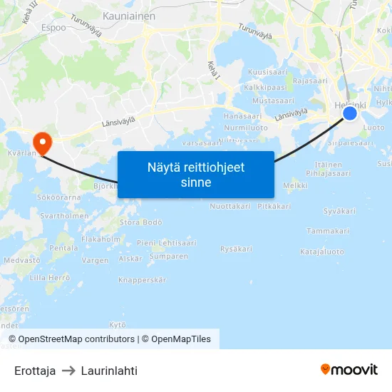Erottaja to Laurinlahti map