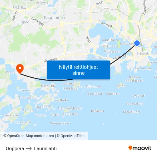Ooppera to Laurinlahti map