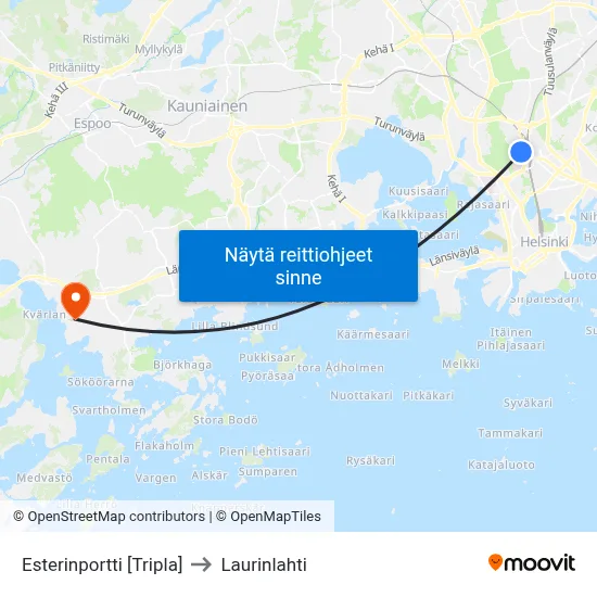 Esterinportti [Tripla] to Laurinlahti map