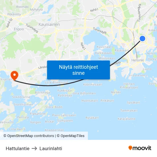 Hattulantie to Laurinlahti map