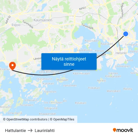 Hattulantie to Laurinlahti map