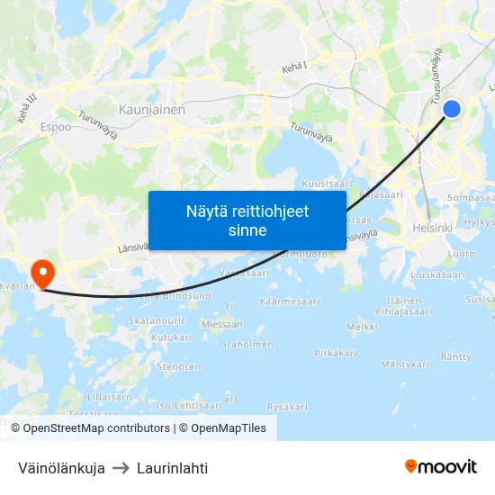 Väinölänkuja to Laurinlahti map