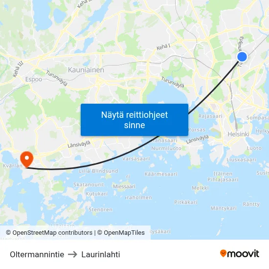 Oltermannintie to Laurinlahti map