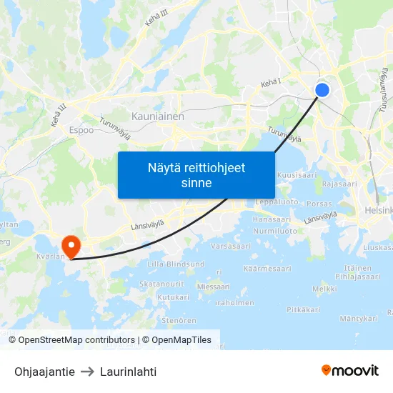 Ohjaajantie to Laurinlahti map