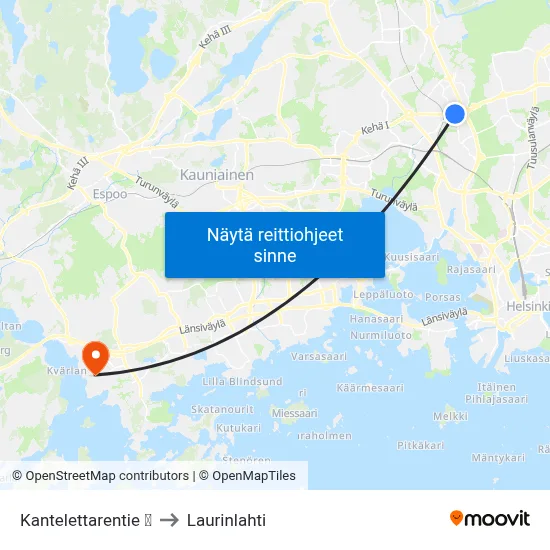 Kantelettarentie 🛍️ to Laurinlahti map