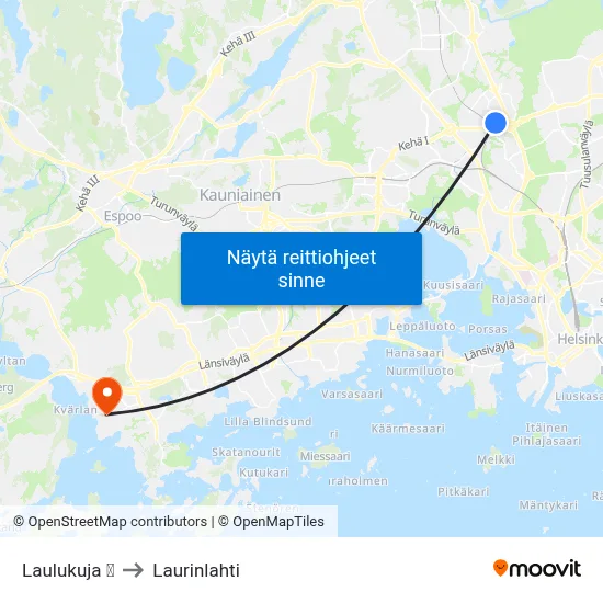 Laulukuja 🛍️ to Laurinlahti map