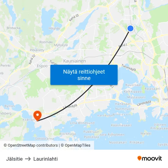 Jälsitie to Laurinlahti map