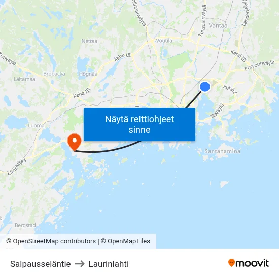 Salpausseläntie to Laurinlahti map