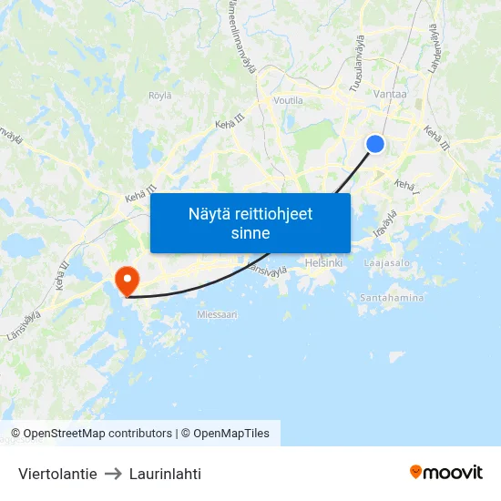 Viertolantie to Laurinlahti map