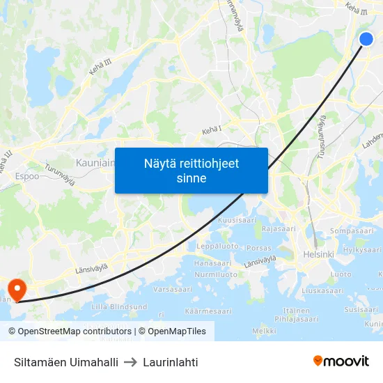 Siltamäen Uimahalli to Laurinlahti map