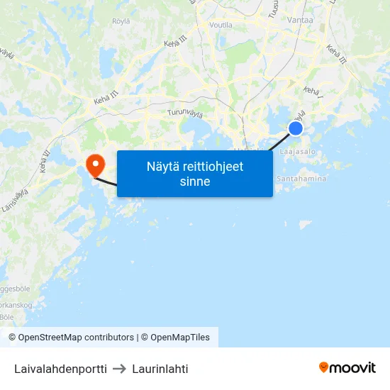 Laivalahdenportti to Laurinlahti map
