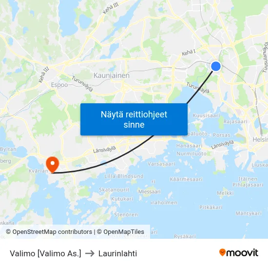 Valimo [Valimo As.] to Laurinlahti map