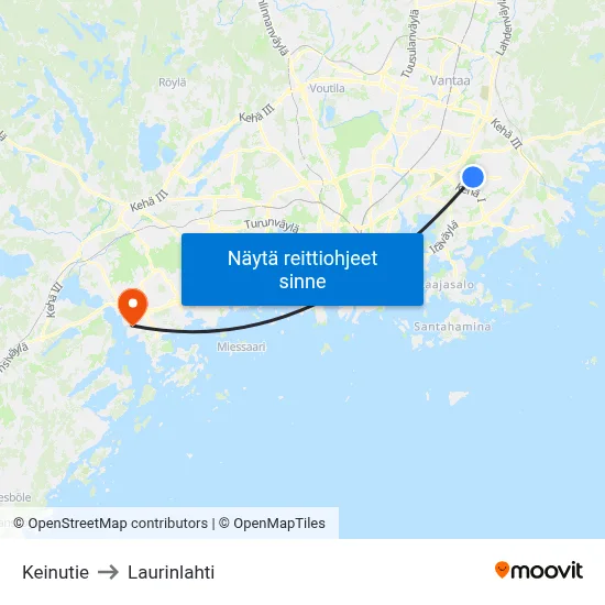 Keinutie to Laurinlahti map