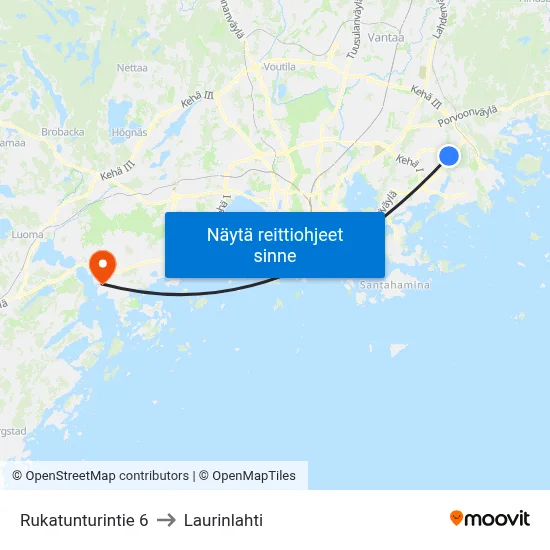 Rukatunturintie 6 to Laurinlahti map