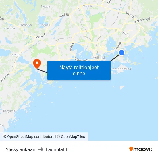 Yliskylänkaari to Laurinlahti map