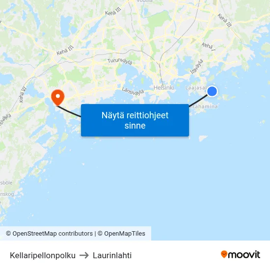Kellaripellonpolku to Laurinlahti map