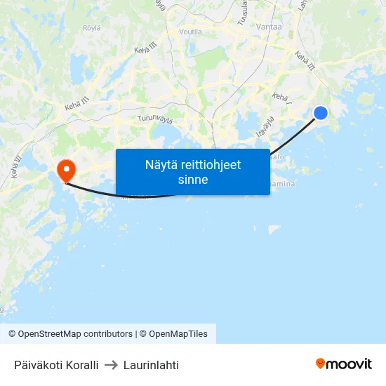 Päiväkoti Koralli to Laurinlahti map