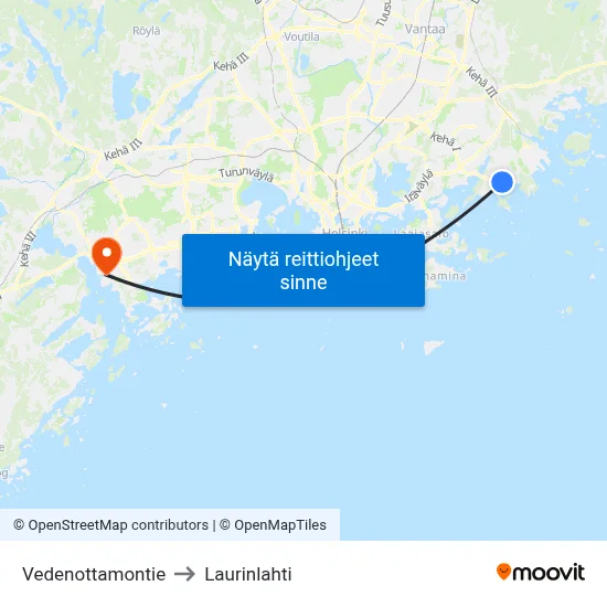 Vedenottamontie to Laurinlahti map