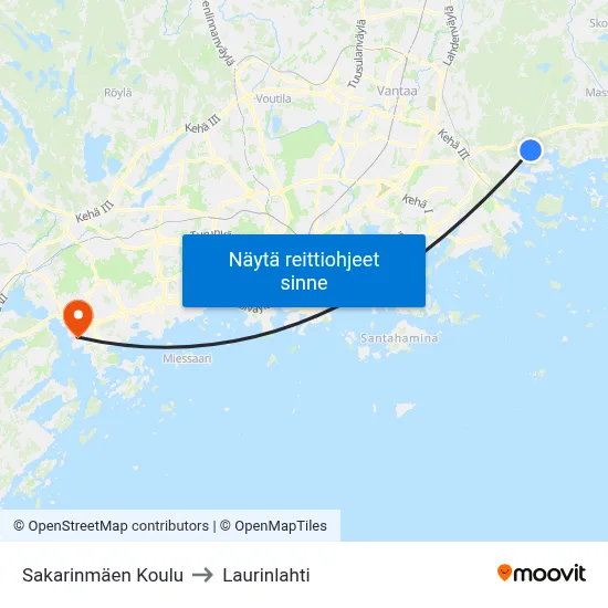 Sakarinmäen Koulu to Laurinlahti map
