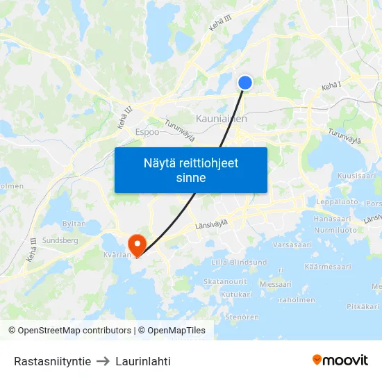 Rastasniityntie to Laurinlahti map