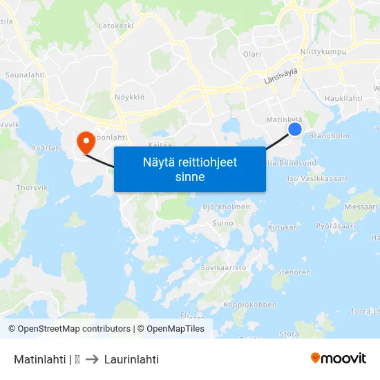 Matinlahti | 🌳 to Laurinlahti map