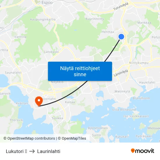 Lukutori 🛒 to Laurinlahti map