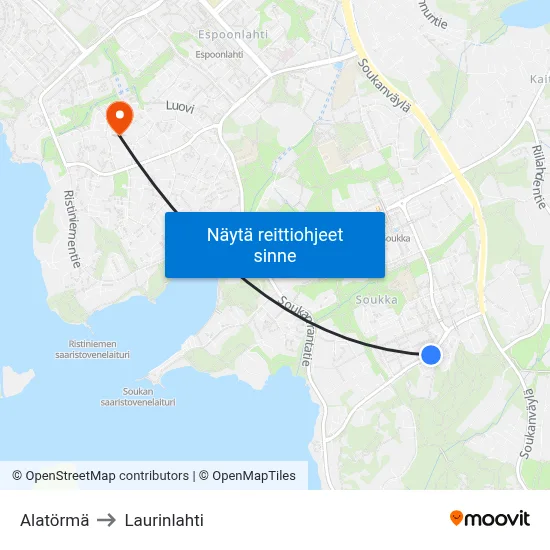 Alatörmä to Laurinlahti map
