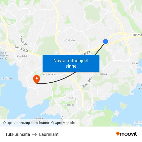 Tukkurinsilta to Laurinlahti map