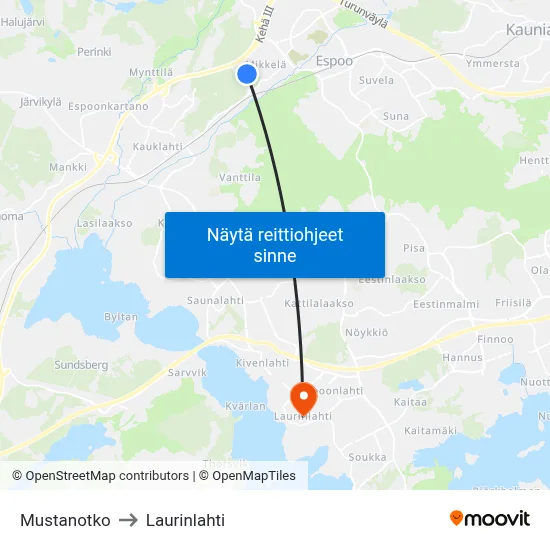 Mustanotko to Laurinlahti map