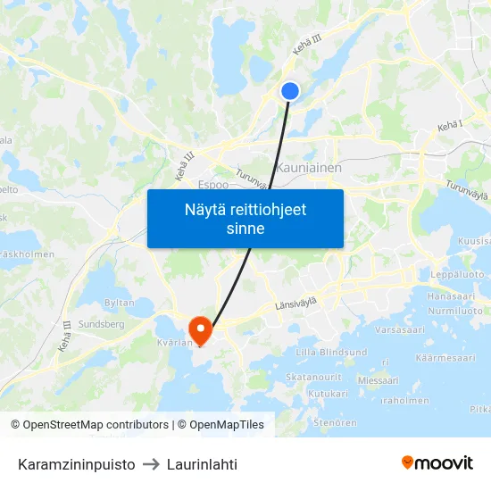 Karamzininpuisto to Laurinlahti map