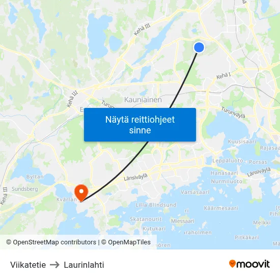 Viikatetie to Laurinlahti map