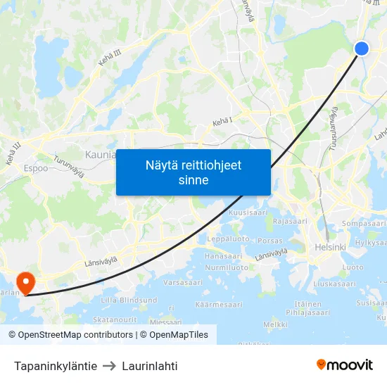 Tapaninkyläntie to Laurinlahti map