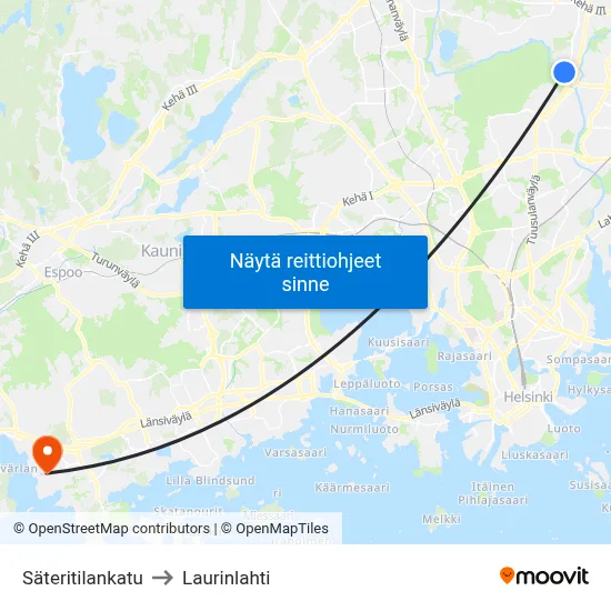 Säteritilankatu to Laurinlahti map