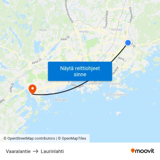 Vaaralantie to Laurinlahti map