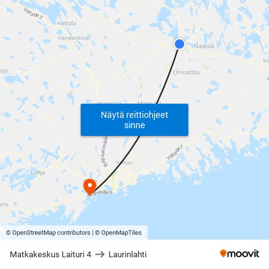 Matkakeskus Laituri 4 to Laurinlahti map