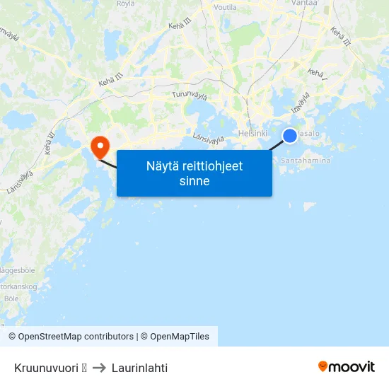 Kruunuvuori 🍽 to Laurinlahti map