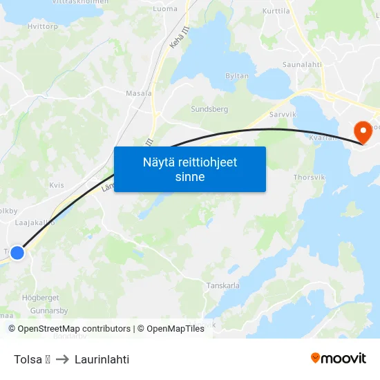 Tolsa 🚆 to Laurinlahti map