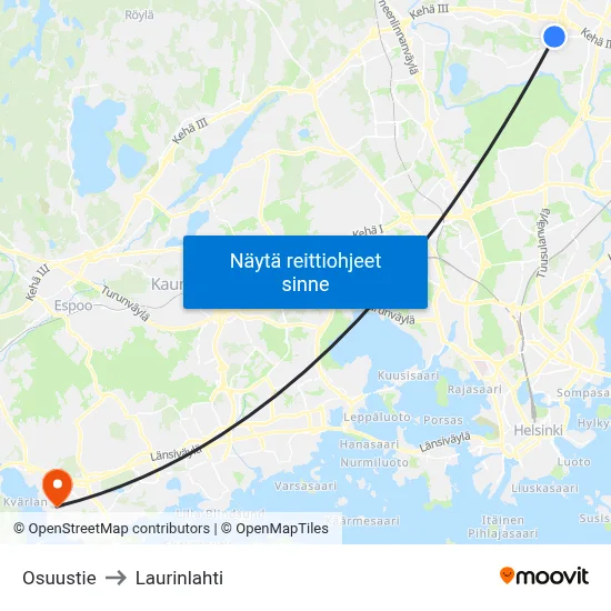 Osuustie to Laurinlahti map
