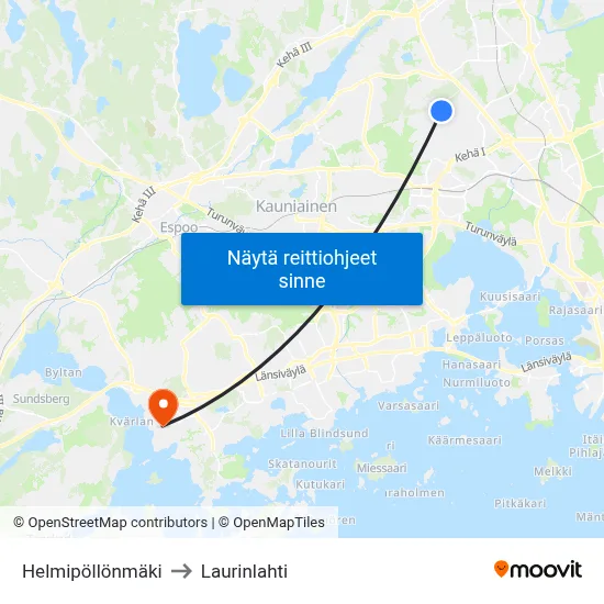 Helmipöllönmäki to Laurinlahti map