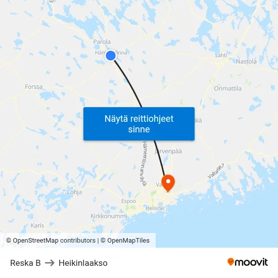 Reska B to Heikinlaakso map