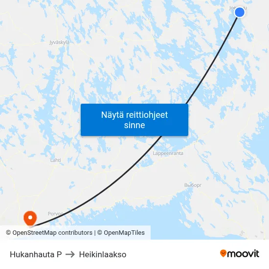 Hukanhauta P to Heikinlaakso map