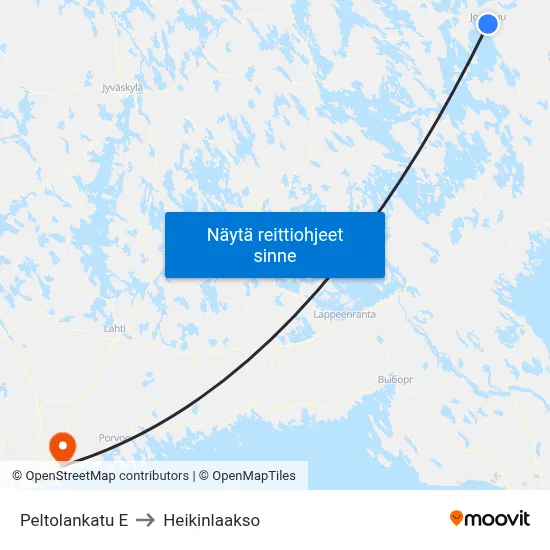 Peltolankatu E to Heikinlaakso map