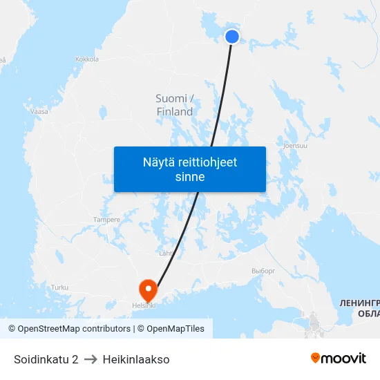 Soidinkatu 2 to Heikinlaakso map