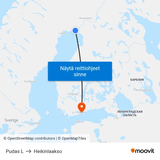 Pudas L to Heikinlaakso map