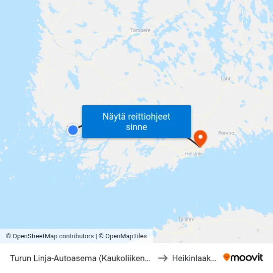 Turun Linja-Autoasema to Heikinlaakso map