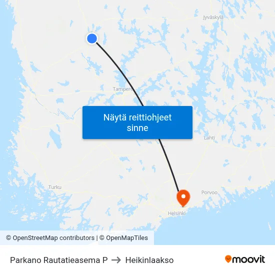 Parkano Rautatieasema P to Heikinlaakso map