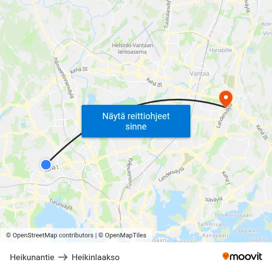 Heikunantie to Heikinlaakso map
