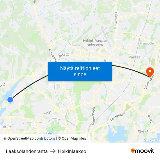 Laaksolahdenranta to Heikinlaakso map