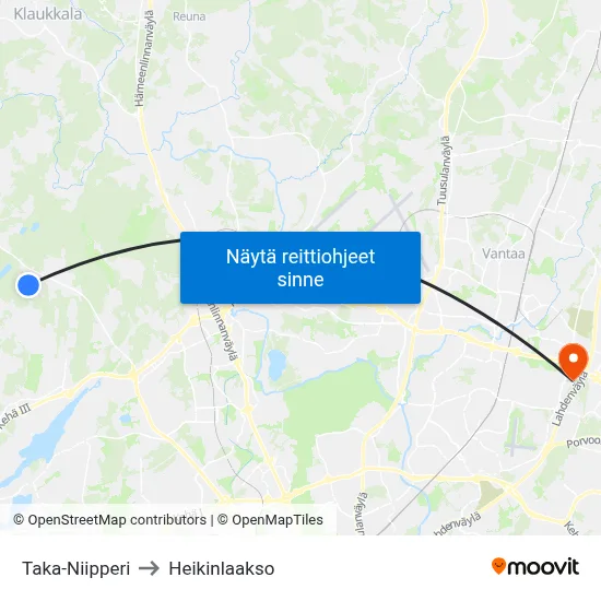 Taka-Niipperi to Heikinlaakso map