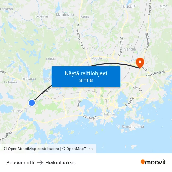 Bassenraitti to Heikinlaakso map